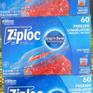 Ziploc Grip n' Seal Freezer Bags Medium (60 Count) - Bulk Pack of 3 Boxes